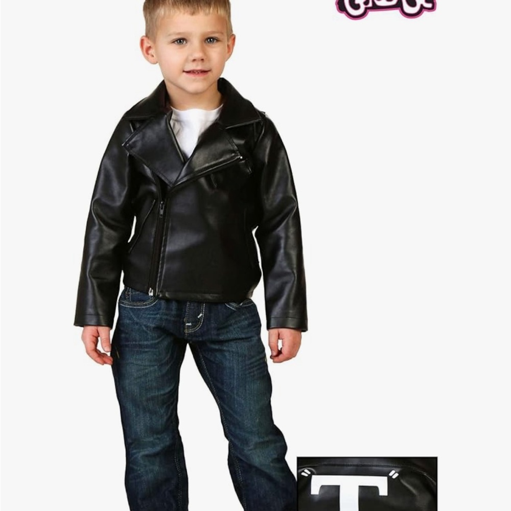 Kids Black Faux Leather Jacket